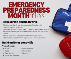 Emergency Preparedness Month Tips Graphic